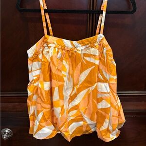 a new day Yellow and Cream Floral-Patterned Top